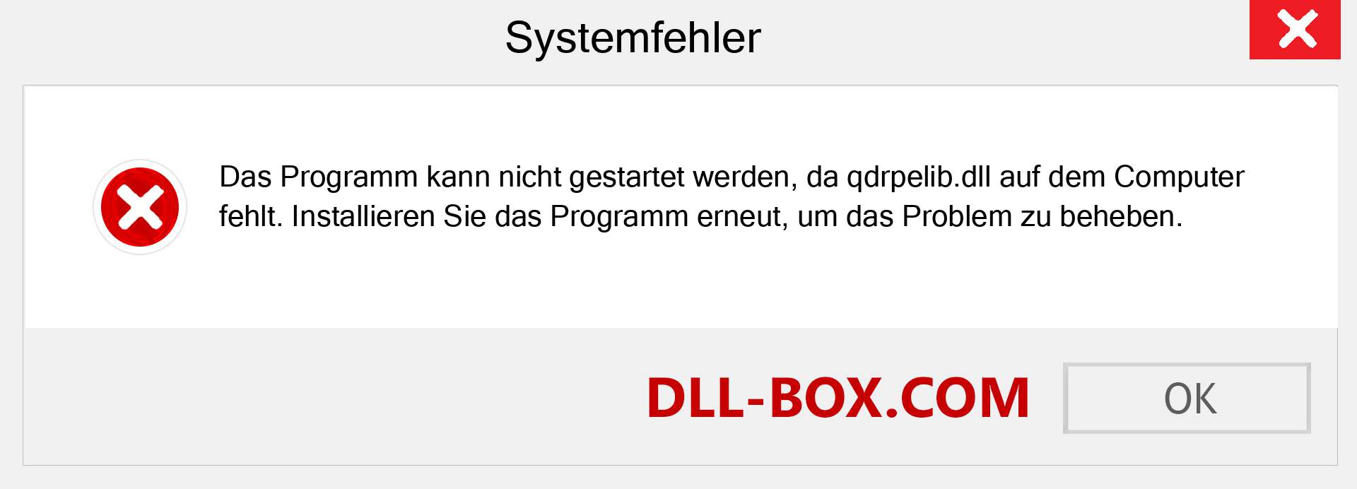 qdrpelib.dll-Datei fehlt?. Download für Windows 7, 8, 10 - Fix qdrpelib dll Missing Error unter Windows, Fotos, Bildern